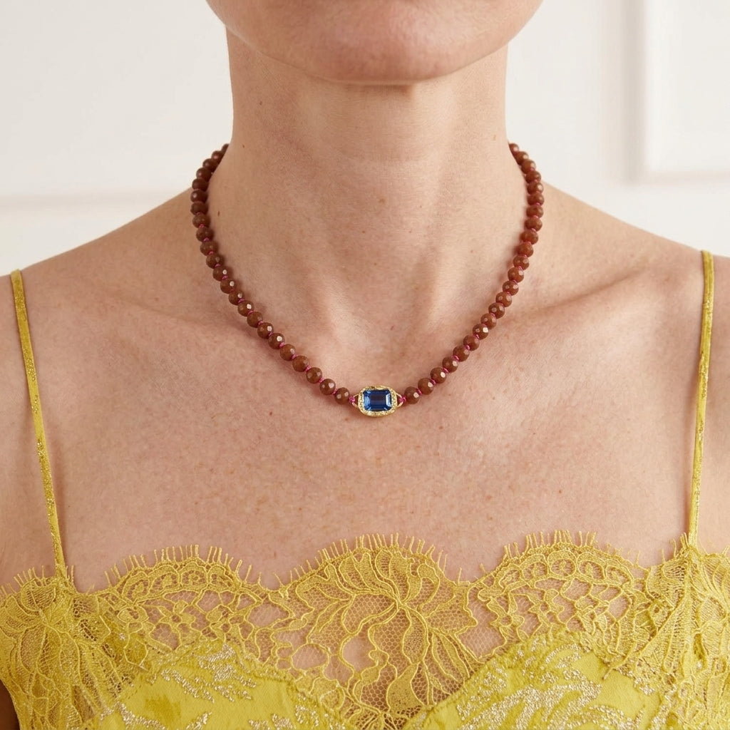 Pink Cuero Necklace