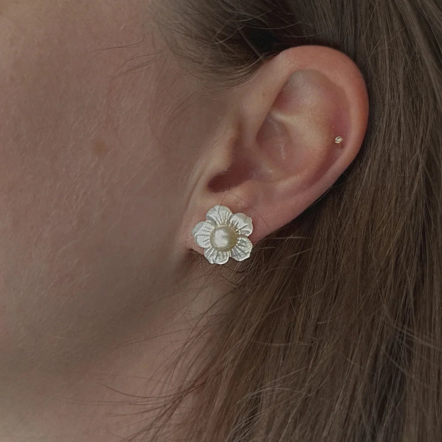 Mini Flower Pearl Earrings