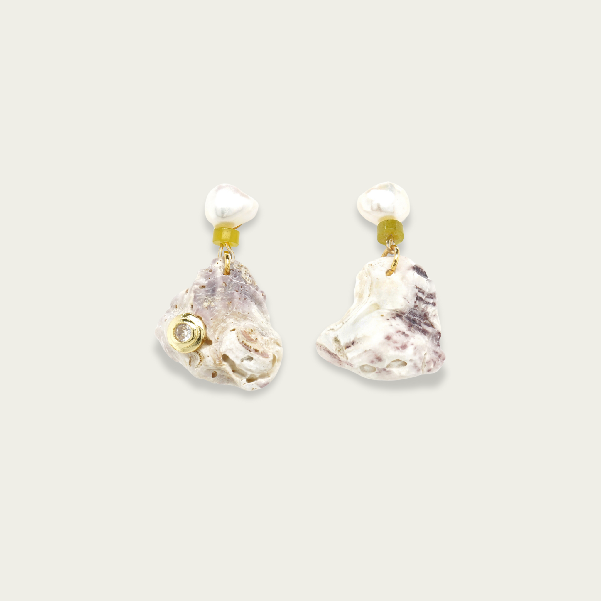 Green Sea Shell earrings