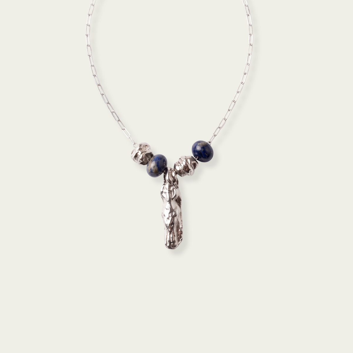 Madonna Amulet with lapis lazuli, sterling silver