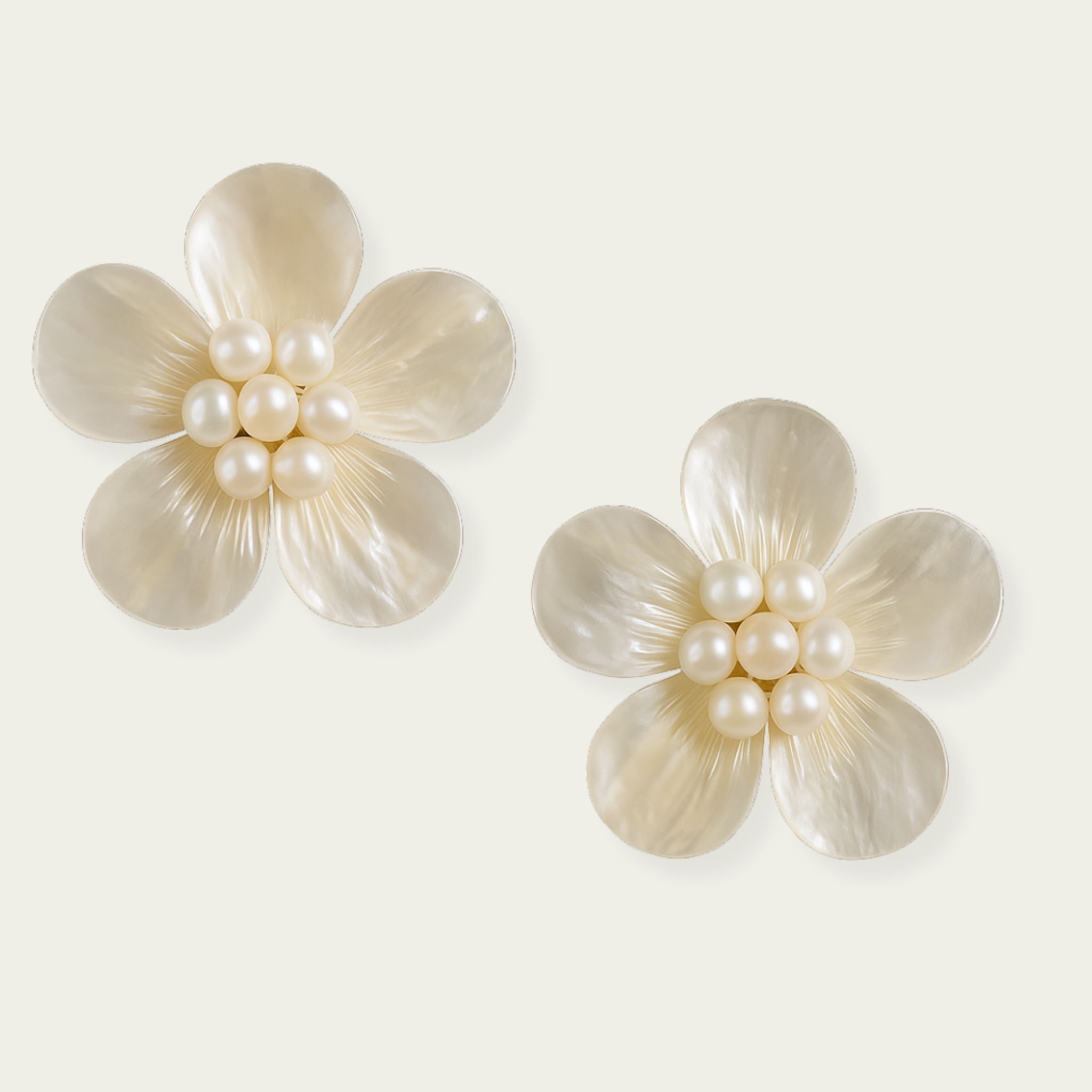 Massive Flower Pearl earrings